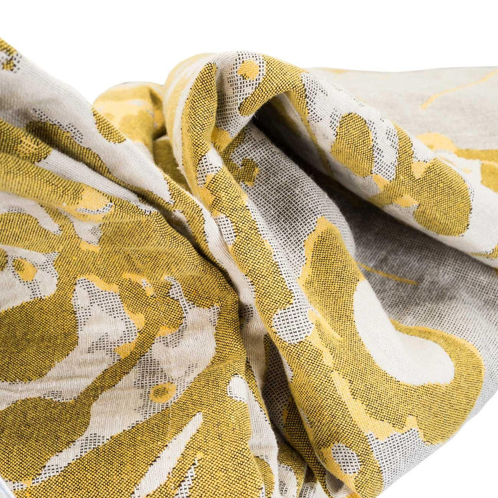 Marsh Butterfly Luxury Jacquard Throws Ochre -  - Ideal Textiles