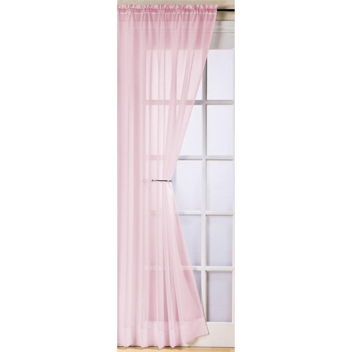 Trent Sheer Voile Curtain Panels Pink -  - Ideal Textiles