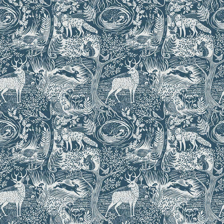 Winter Woods Wallpaper Blue - Ideal