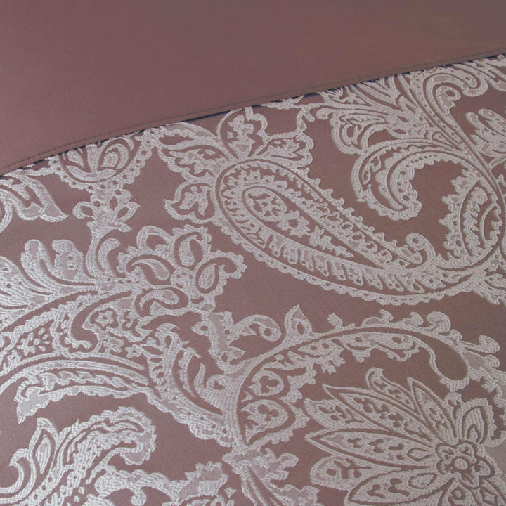 Duchess Paisley Jacquard Sateen Blush Pink Duvet Cover Set -  - Ideal Textiles