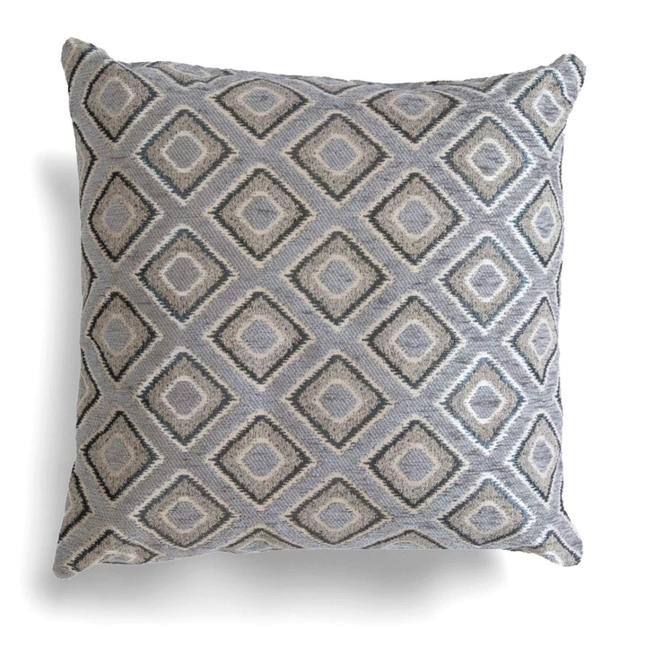 Pisa Geometric Chenille Silver Cushion Covers 17'' x 17'' -  - Ideal Textiles