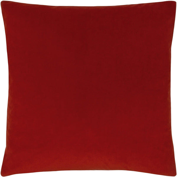 Sunningdale Plain Velvet Flame Filled Cushions 20'' x 20'' - Polyester Pad - Ideal Textiles