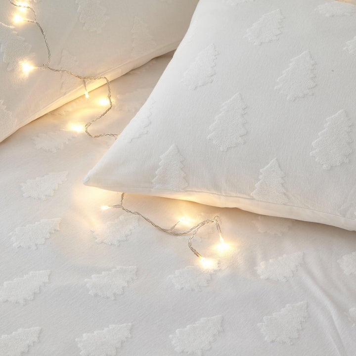 Tufted Tree 100% Cotton Snow White Christmas Duvet Cover Set -  - Ideal Textiles