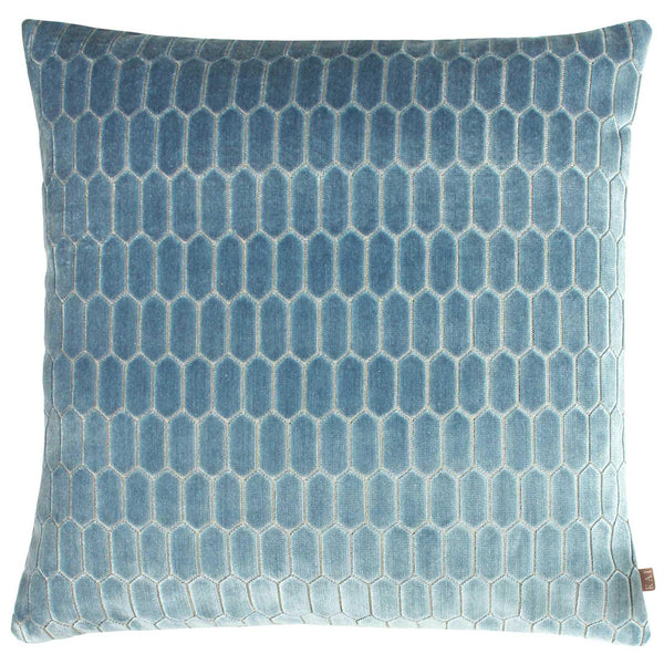 Rialta Geometric Velvet Sky Cushion Cover 20'' x 20'' -  - Ideal Textiles