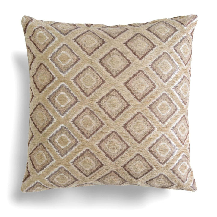 Pisa Geometric Chenille Beige Cushion Covers 17'' x 17'' -  - Ideal Textiles