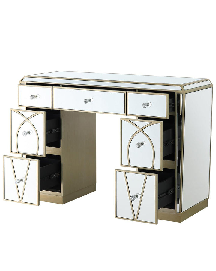 Ana Champagne 7 Drawer Dressing Table - Ideal