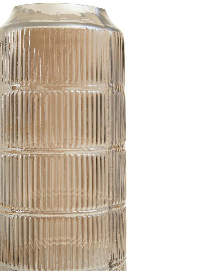 Large Gothenburg Grey Ribbed Glass Vase - Ideal