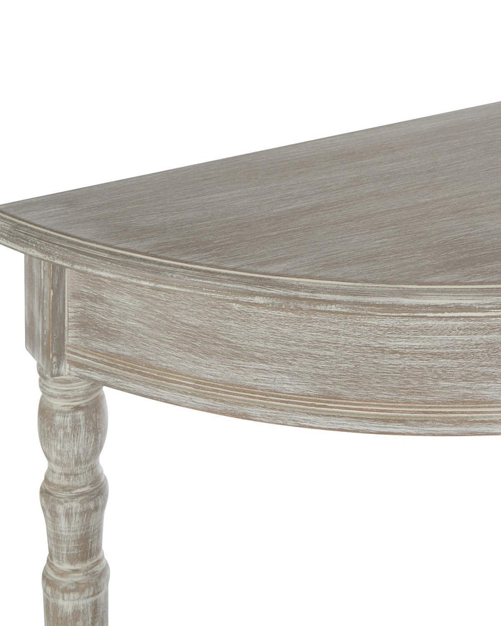 Half-Moon Washed Oak Console Table - Ideal