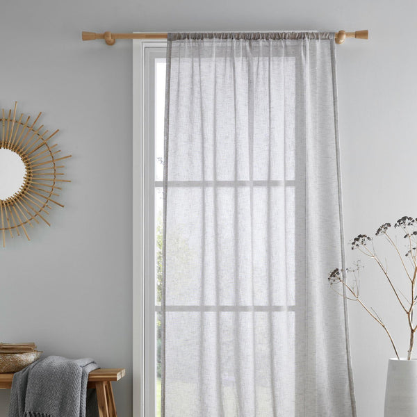 Kayla Recycled Slot Top Voile Panel Grey - Ideal