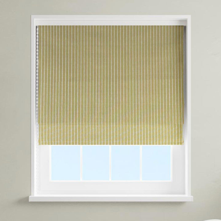 Pencil Stripe Sand Made To Measure Roman Blind -  - Ideal Textiles