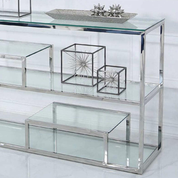 Vogue Chrome Display Console Table - Ideal