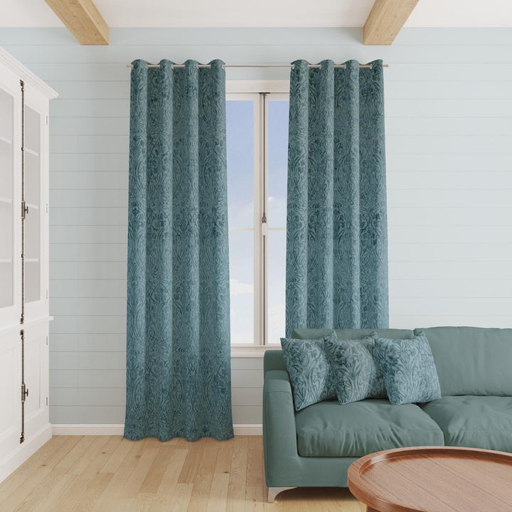 Tiverton Verdigris Made To Measure Curtains -  - Ideal Textiles