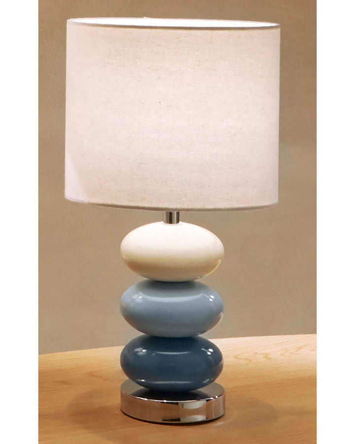 Esme Table Lamp Denim Blue Ceramic - Ideal