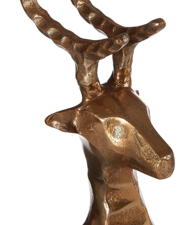 Hammered Gold Sitting Stag Ornament - Ideal