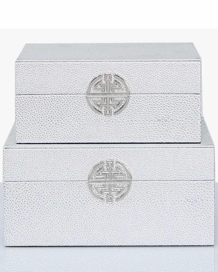 Silver Faux Leather Jewellery Boxes - Ideal