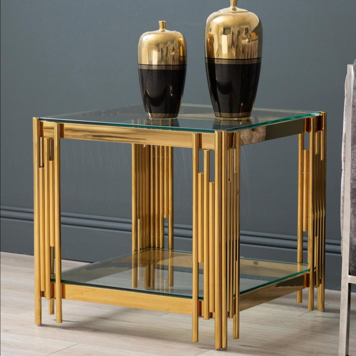 Vanderbilt Gold Side Table - Ideal
