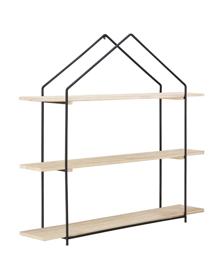 3 Tier House-Shaped Light Wood Shelves - Ideal