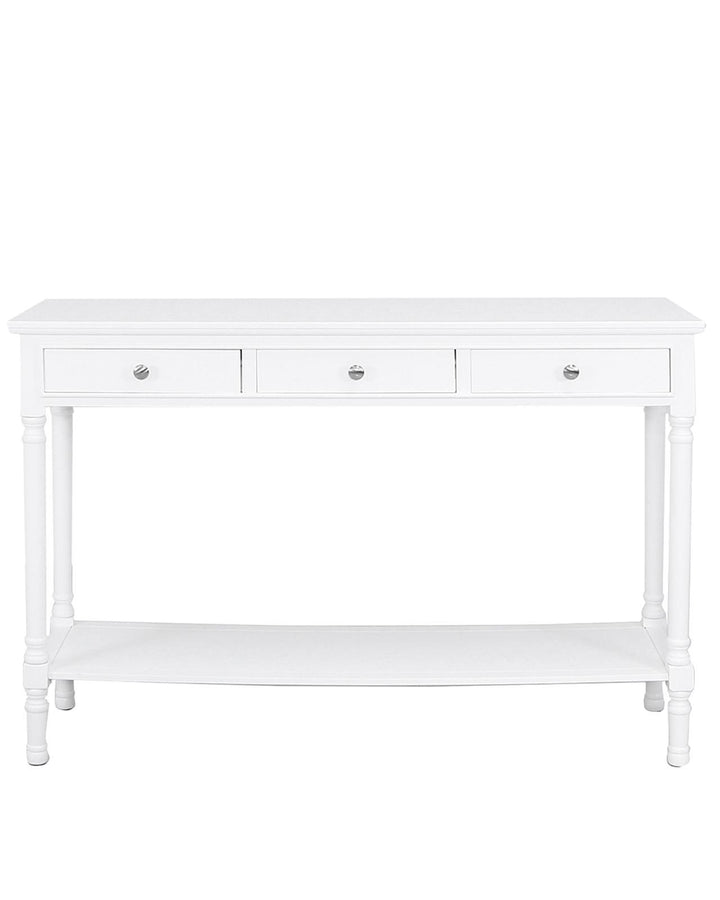 Braemar White Wood Wide Console Table - Ideal