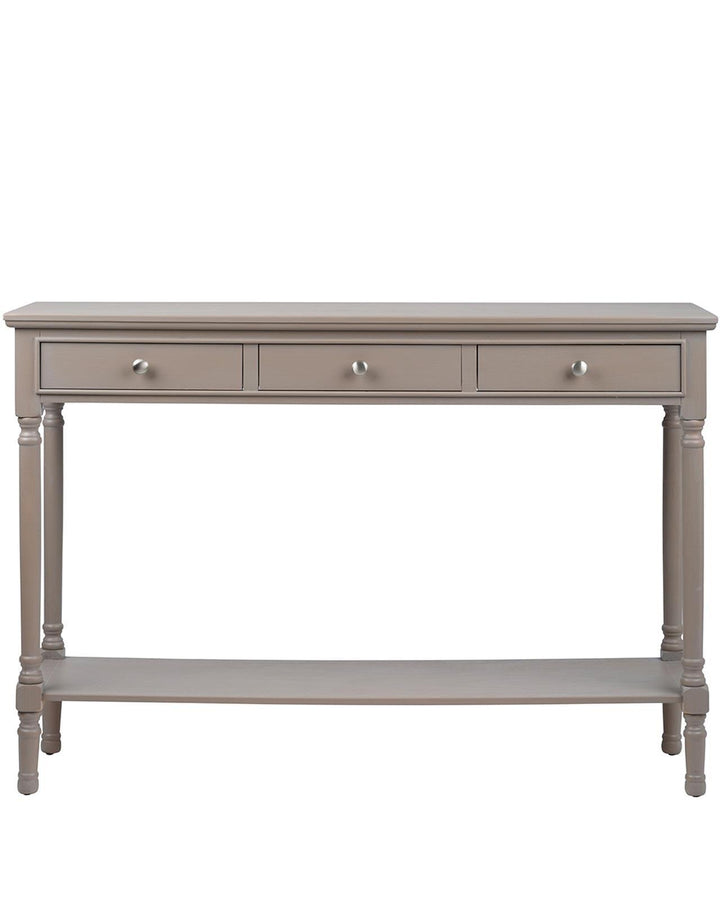 Braemar Taupe Wood Wide Console Table - Ideal