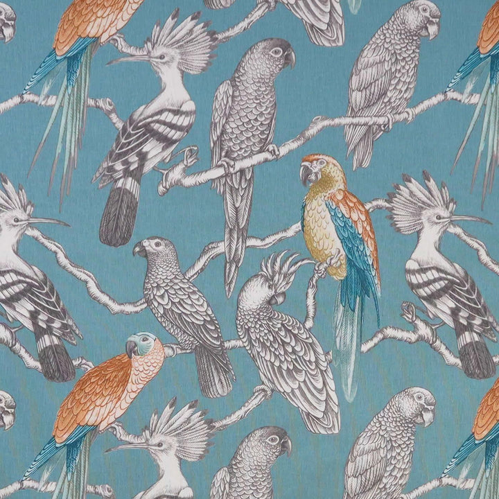 FABRIC SAMPLE - Aviary Lagoon Print 147 -  - Ideal Textiles