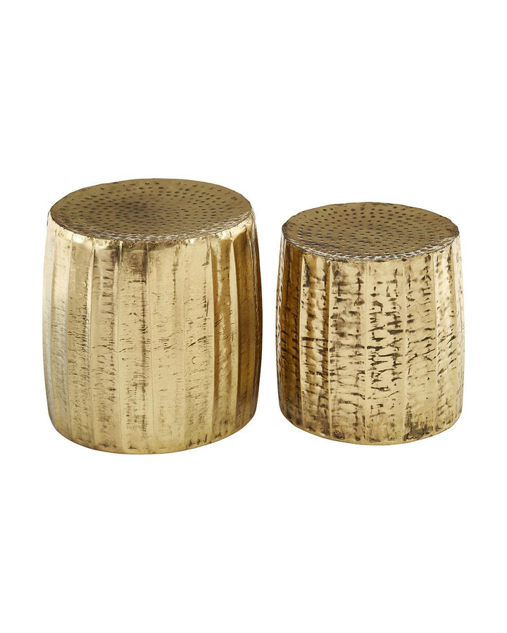 Set of 2 Honeycomb Champagne Metal Tables - Ideal