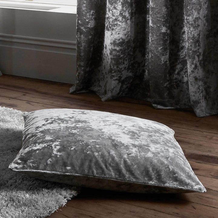 Crushed Velvet Silver Filled Cushion -  - Ideal Textiles