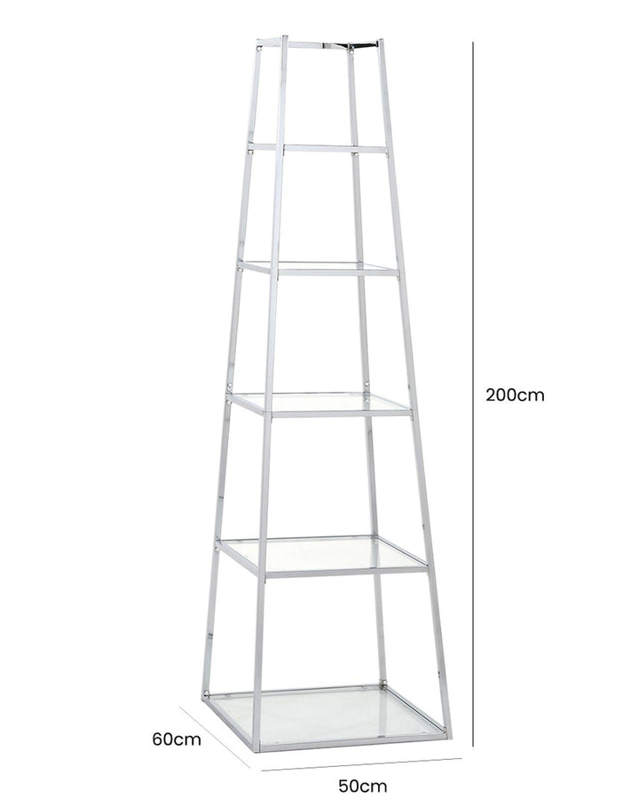 Luxor Chrome 5 Shelf Ladder Shelving Unit - Ideal