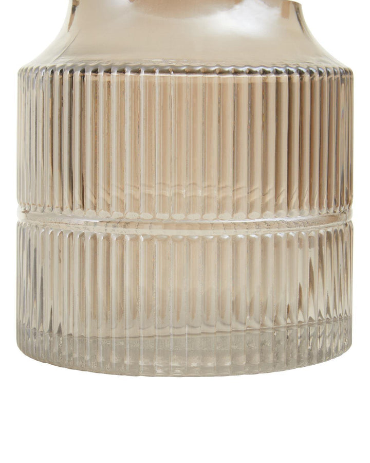 Small Gothenburg Grey Ribbed Glass Vase - Ideal