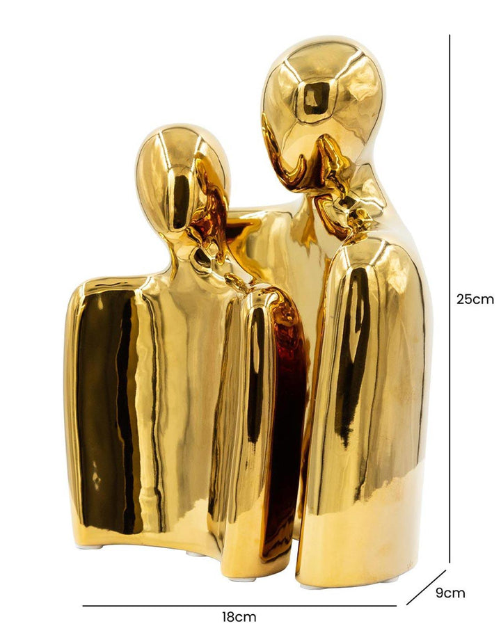 Eros Bust Gold Couple Figurine - Ideal