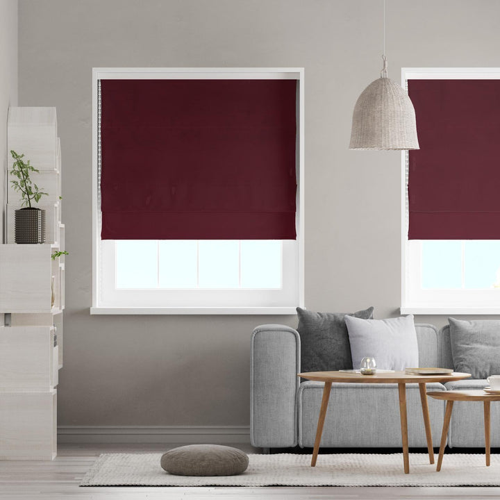 Raasay Claret Made to Measure Roman Blind -  - Ideal Textiles
