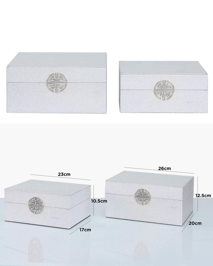 Silver Faux Leather Jewellery Boxes - Ideal