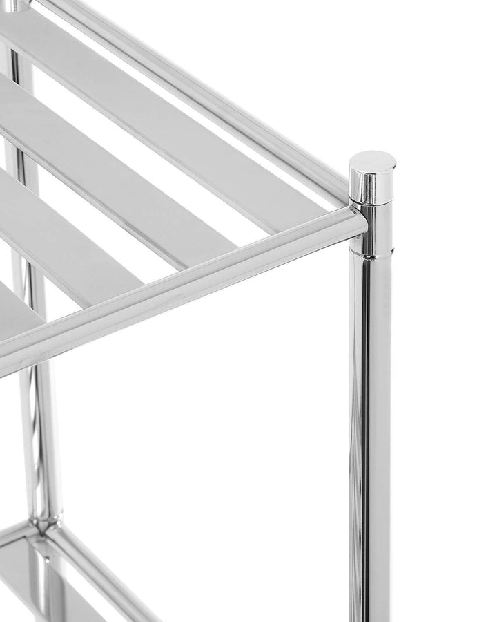 Chrome Square Slatted Open-Sided 3 Tier Shelf Unit - Ideal