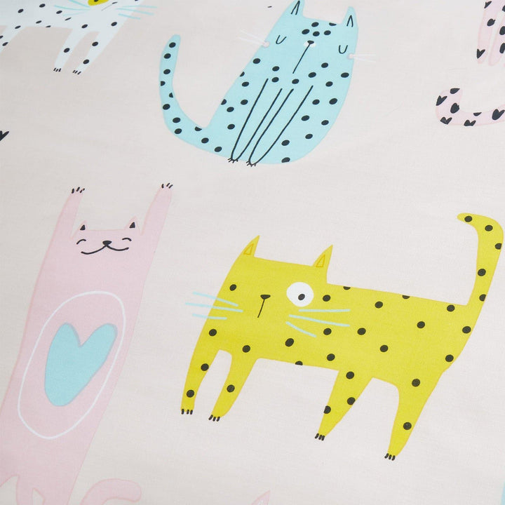 Cute Cats Reversible Pink Duvet Cover Set - Ideal