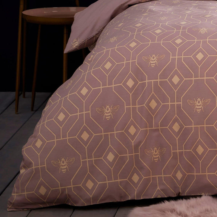 Bee Deco Geometric Blush Pink Duvet Cover Set -  - Ideal Textiles