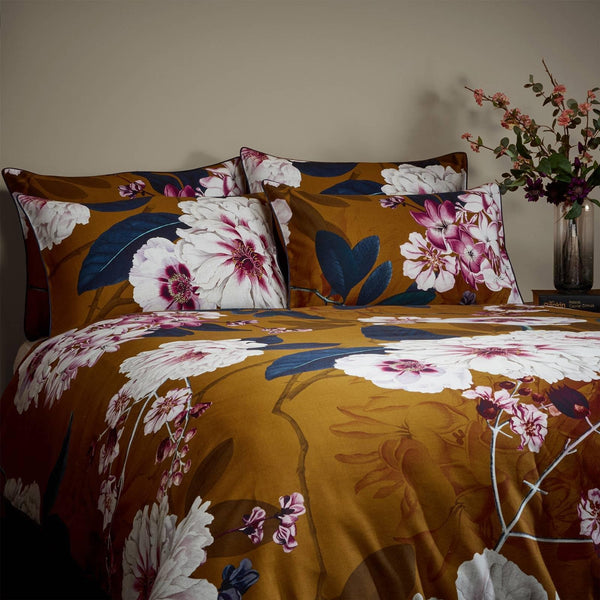 Kyoto Floral 100% Cotton Piped Pillowcases Pair -  - Ideal Textiles
