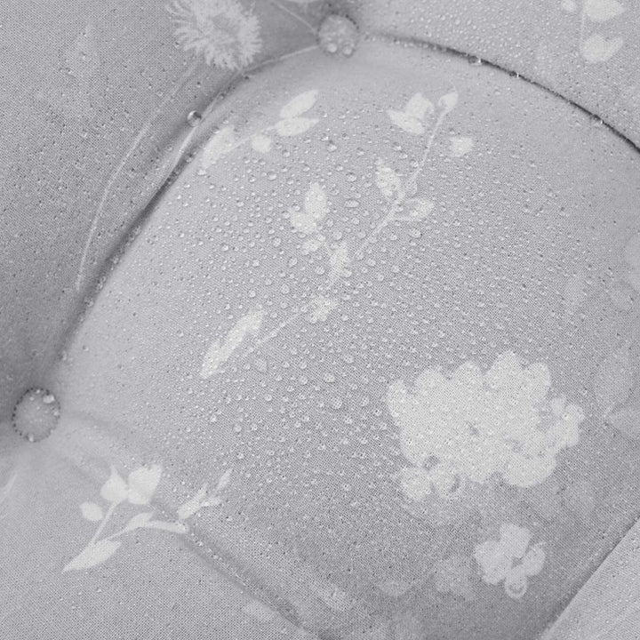 Meadowsweet Floral Water Resistant Seat Pads Grey - Ideal
