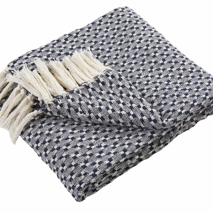 Bexley 100% Recycled Cotton Throw Navy - Ideal