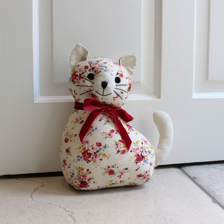 Floral Cat Novelty Door Stop -  - Ideal Textiles