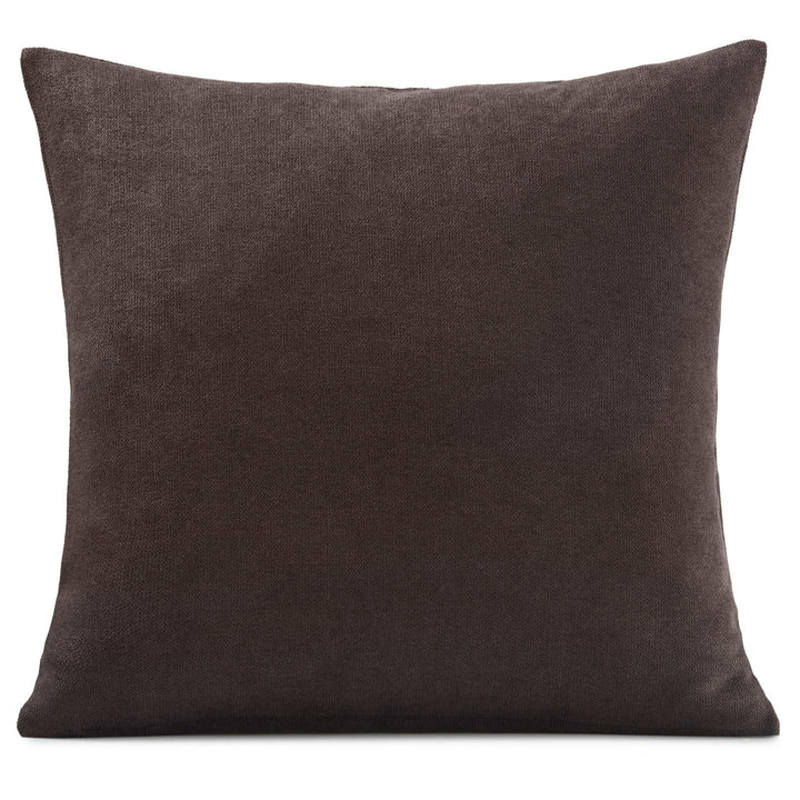 Velvet Chenille Chocolate Cushion Cover 18" x 18" -  - Ideal Textiles