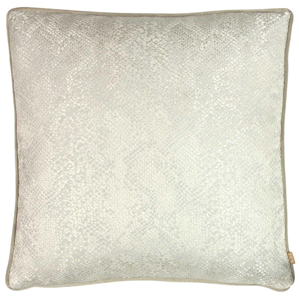 Viper Pewter Snakeskin Print Filled Cushions - Polyester Pad - Ideal Textiles