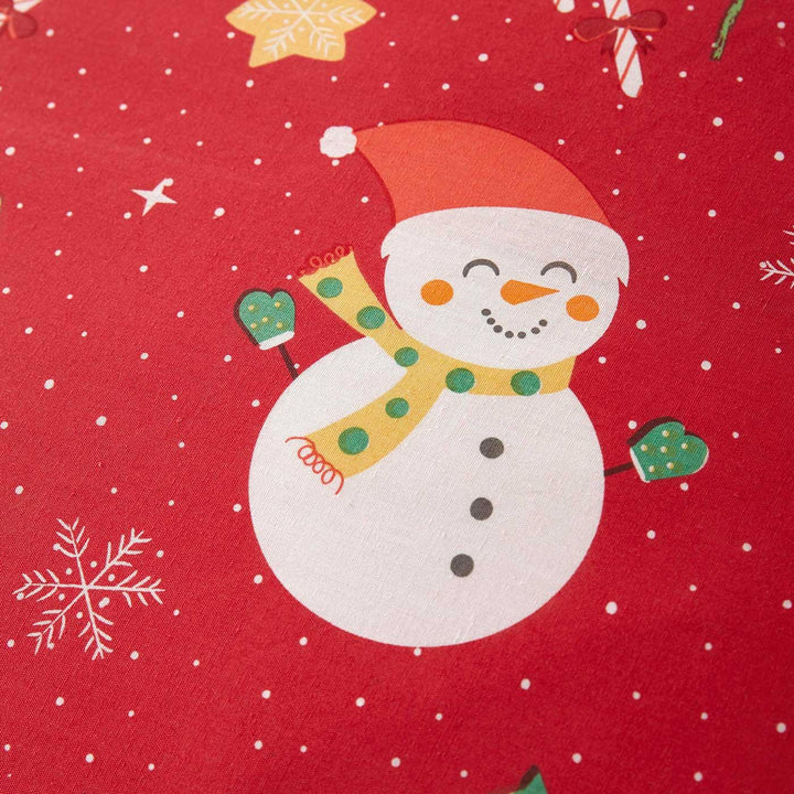 Elf & Santa Reversible Christmas Red Duvet Cover Set -  - Ideal Textiles