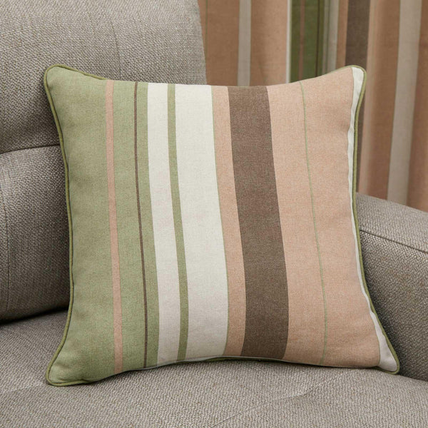 Whitworth Stripe Green Cushion Cover 17" x 17" - Ideal