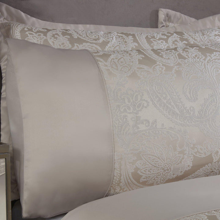 Duchess Paisley Jacquard Sateen Cream Duvet Cover Set -  - Ideal Textiles