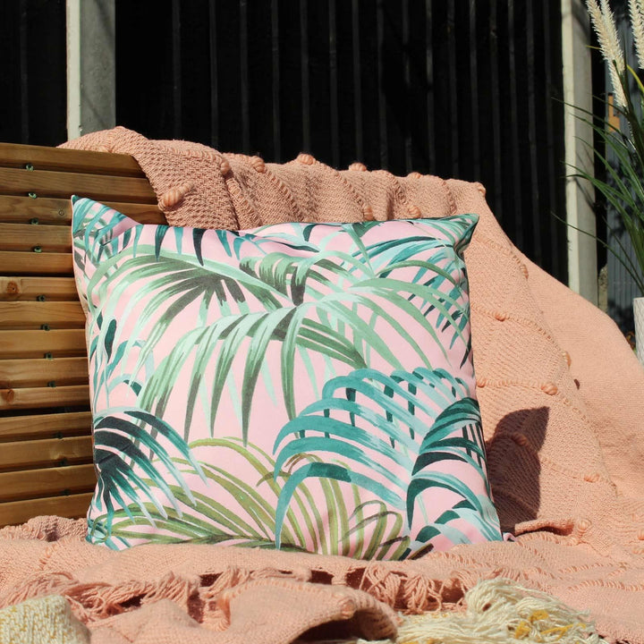 Jungle Tropical Outdoor Blush Pink Cushion Cover 17'' x 17'' -  - Ideal Textiles