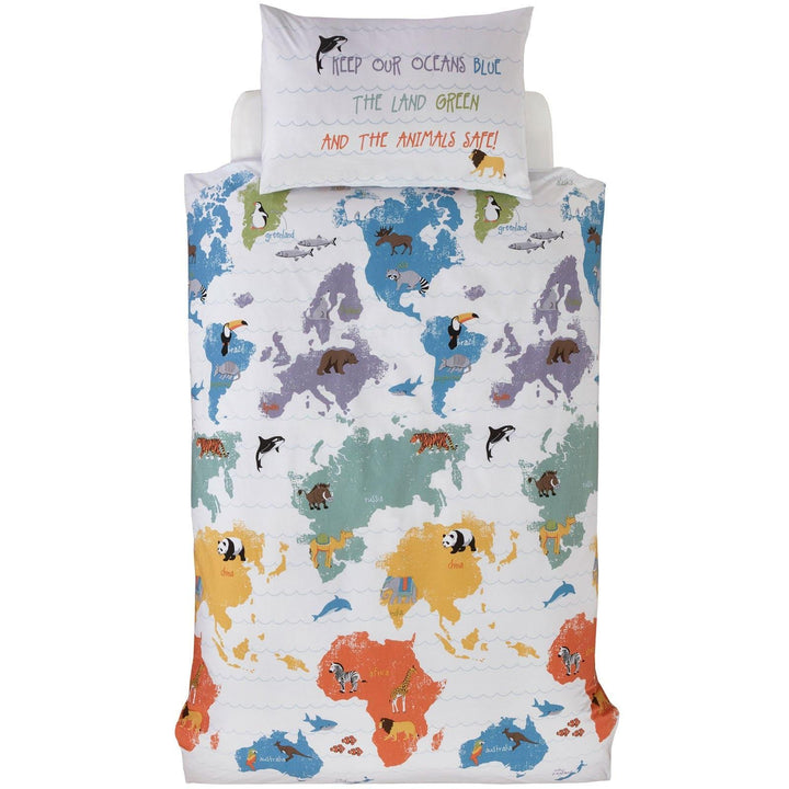 My World Animals Eco-Friendly Duvet Cover Set -  - Ideal Textiles