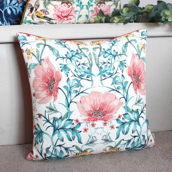 Heritage Peony Coral Filled Cushion - Ideal