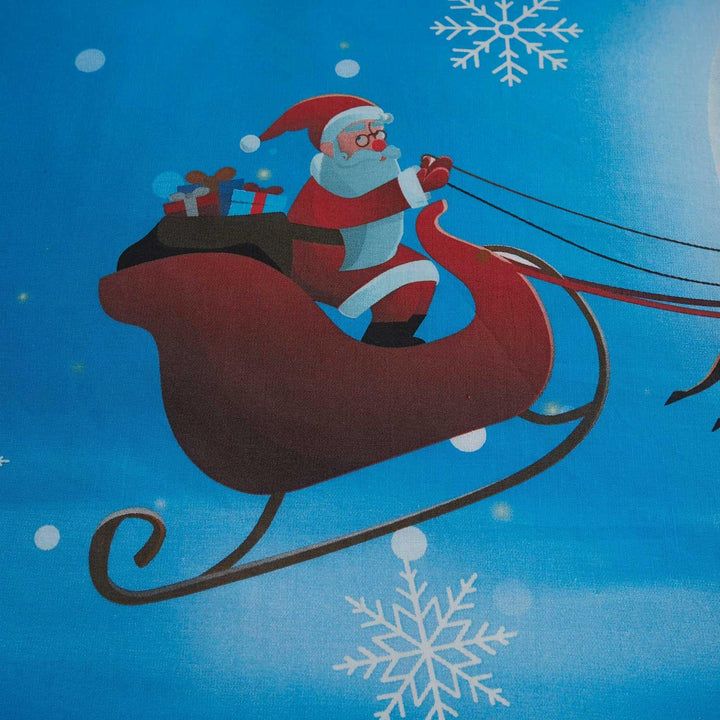 Santa Glow in the Dark Blue Christmas Duvet Cover Set -  - Ideal Textiles