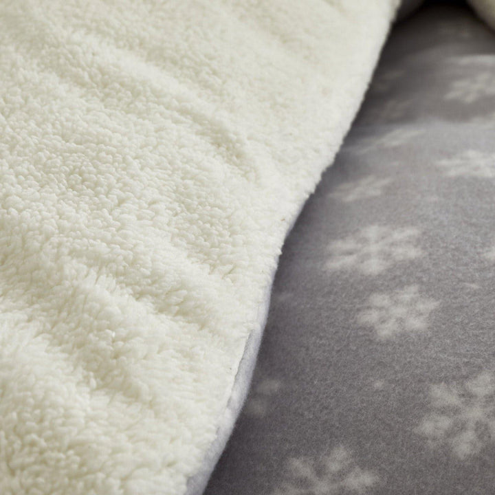 Cosy Snowman Sherpa Fleece Grey Christmas Duvet Cover Set -  - Ideal Textiles