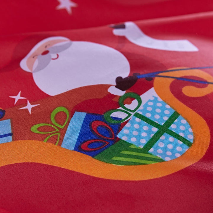 Santa's Christmas Presents Kids Red Duvet Cover Set -  - Ideal Textiles