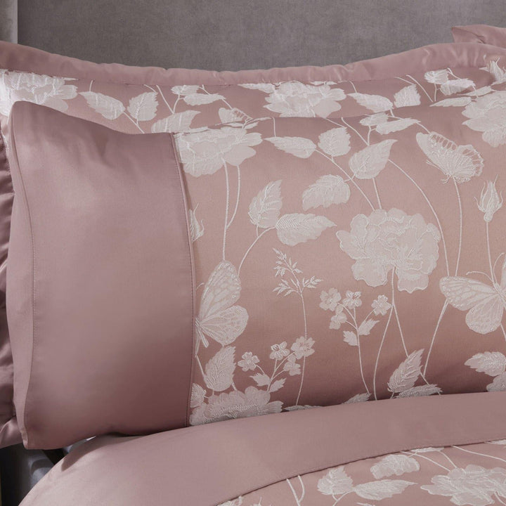 Butterfly Meadow Jacquard Sateen Blush Pink Duvet Cover Set -  - Ideal Textiles